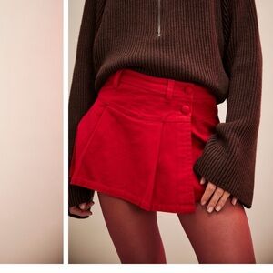 Free People Red Mini Skort